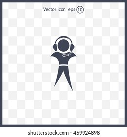 man with headphones vector icon
