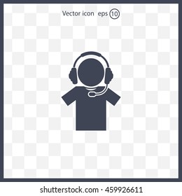 man with headphones vector icon