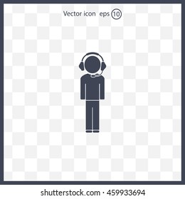 man with headphones vector icon