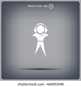 man with headphones vector icon