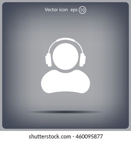 man with headphones vector icon