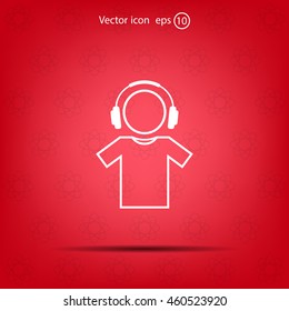 man with headphones vector icon