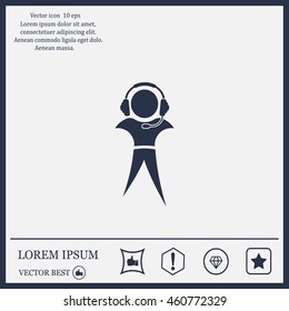 man with headphones vector icon