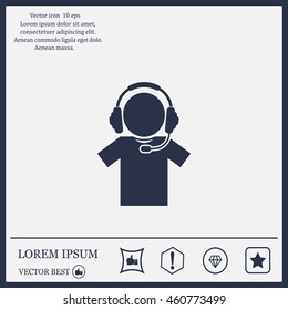 man with headphones vector icon