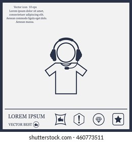 man with headphones vector icon
