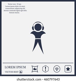 man with headphones vector icon
