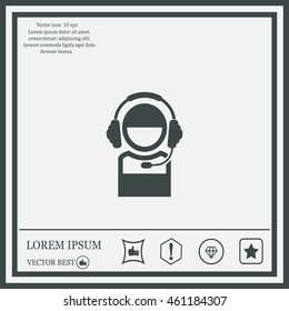 man with headphones vector icon