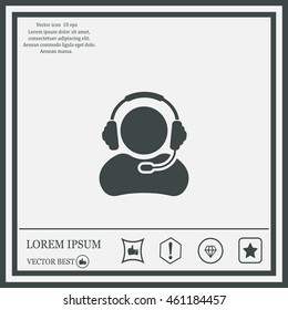 man with headphones vector icon