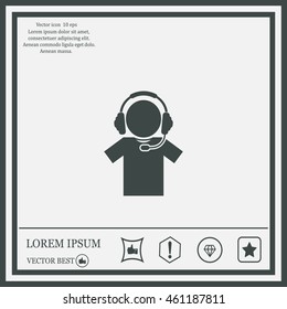 man with headphones vector icon