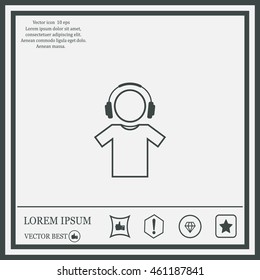 man with headphones vector icon