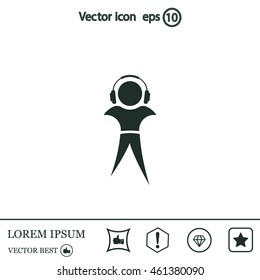 man with headphones vector icon