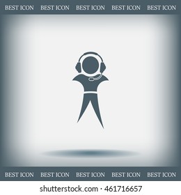 man with headphones vector icon