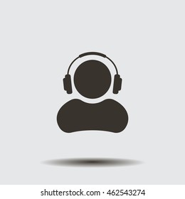 man with headphones vector icon