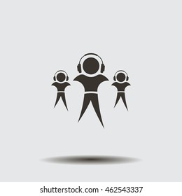 man with headphones vector icon