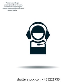 man with headphones vector icon