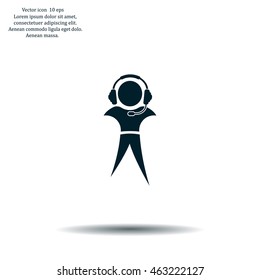 man with headphones vector icon