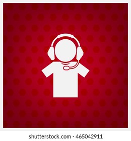 man with headphones vector icon