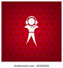 man with headphones vector icon