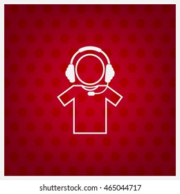 man with headphones vector icon