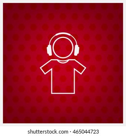 man with headphones vector icon