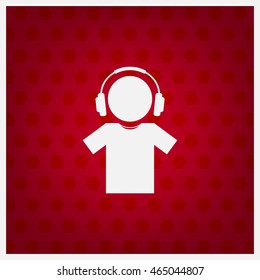 man with headphones vector icon