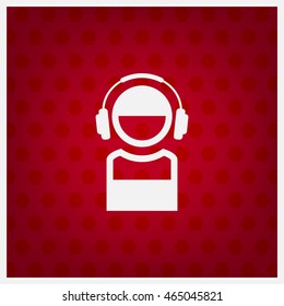 man with headphones vector icon
