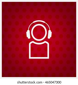 man with headphones vector icon