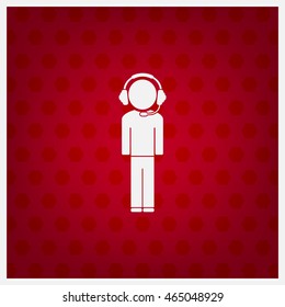 man with headphones vector icon