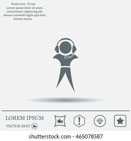 man with headphones vector icon