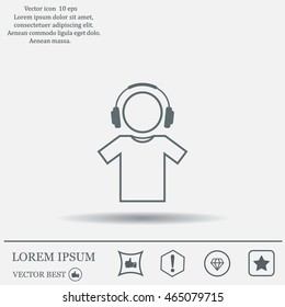 man with headphones vector icon