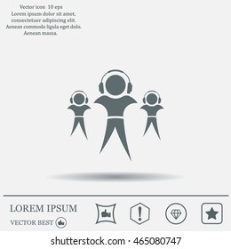 man with headphones vector icon