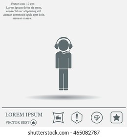man with headphones vector icon