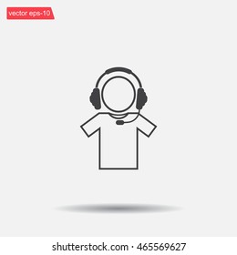 man with headphones vector icon