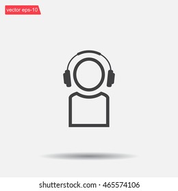 man with headphones vector icon