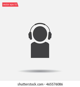 man with headphones vector icon