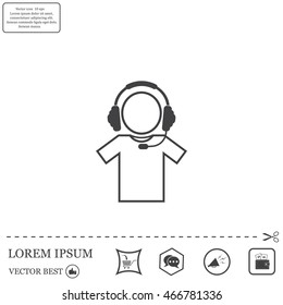 man with headphones vector icon