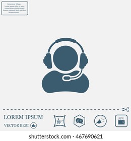 man with headphones vector icon