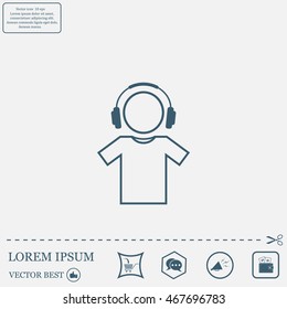 man with headphones vector icon