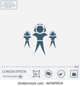 man with headphones vector icon