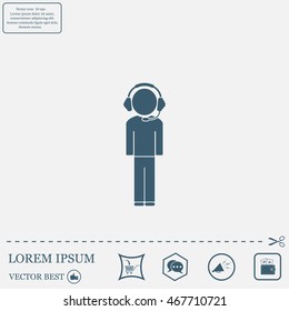 man with headphones vector icon