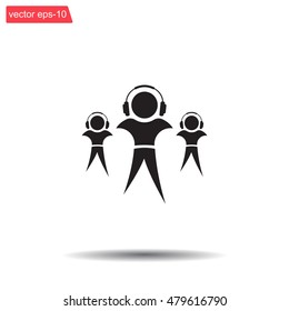 man with headphones vector icon