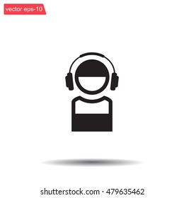 man with headphones vector icon