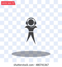 man with headphones vector icon