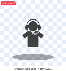 man with headphones vector icon
