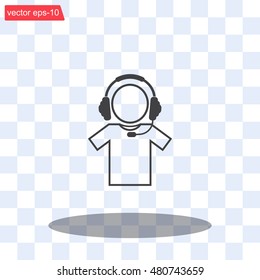 man with headphones vector icon