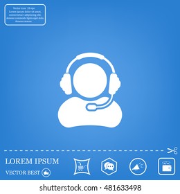 man with headphones vector icon