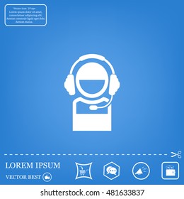 man with headphones vector icon