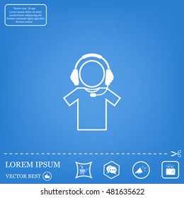 man with headphones vector icon