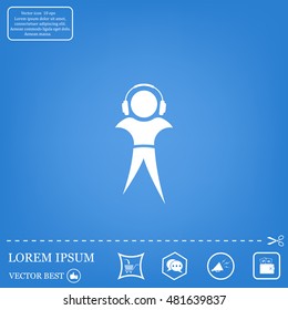 man with headphones vector icon