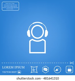 man with headphones vector icon